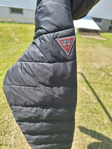 $148.00 GUESS Jet Black Light Weight Puffer Jacket Coat Women’s Size Medium - Picture 4 of 12
