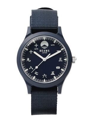 Beams Japan Original Kanji Numerals Wristwatch Indigo Blue from JP