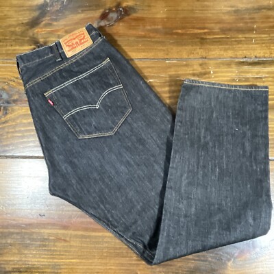 Levi's Mens 501 Original Shrink-to-Fit Black Wash Jeans Straight