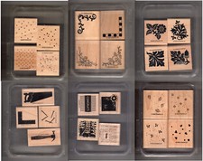 Pre-Owned Stampin Up Stamp Sets 4 Pieces Each with Plastic Storage Boxes