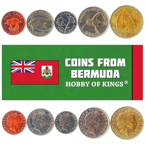 Bermudian 5 Coin Set 1 5 10 25 Cents 1 Dollar | Queen Angelfish | 1999 - 2019