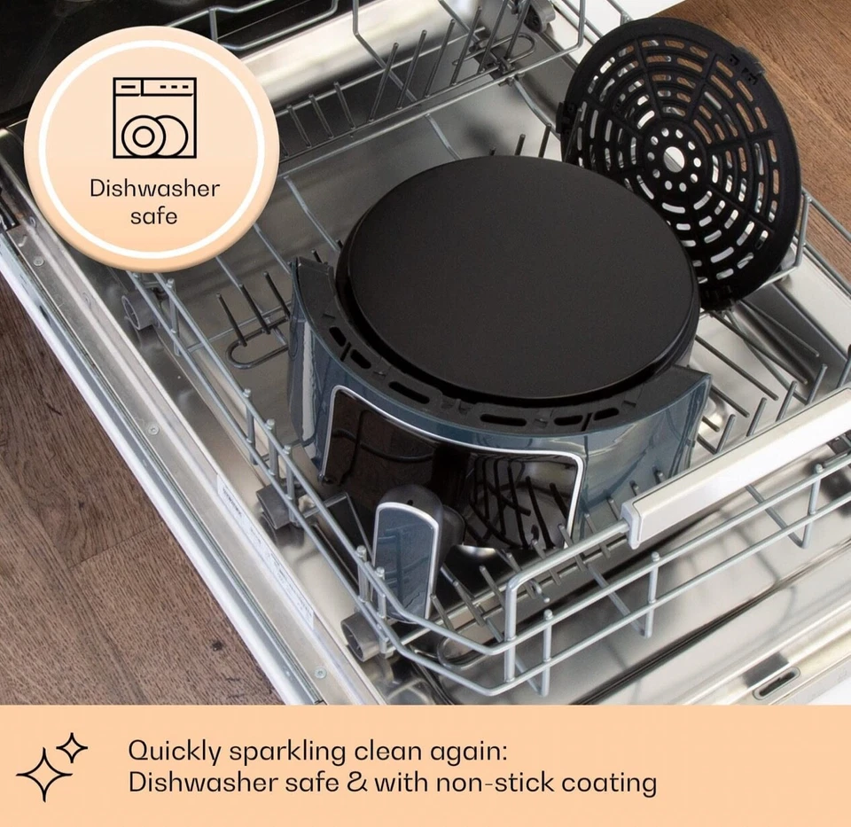 Freidora de aire compacta Klarstein, 8 programas de cocina para freír, 3,5 L, azul Foto 4 de 4