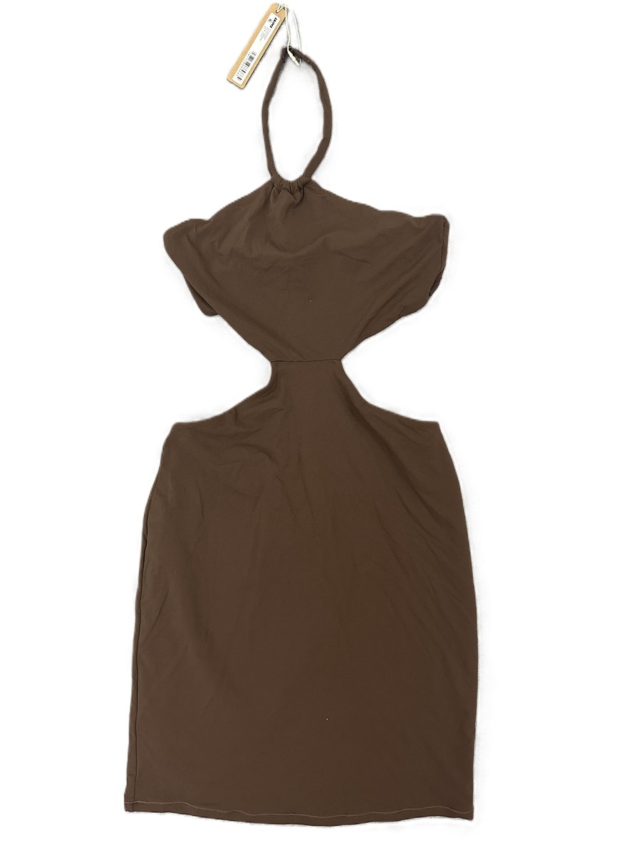 sachin and babi light blue dress SKIMS Cocoa Brown Fits Everybody Solid Backless Mini Halter Dress Size  Small