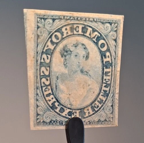 United States 1844 Pomeroys Letter Express Mint Translucent Paper Stamp - Image 4 of 4