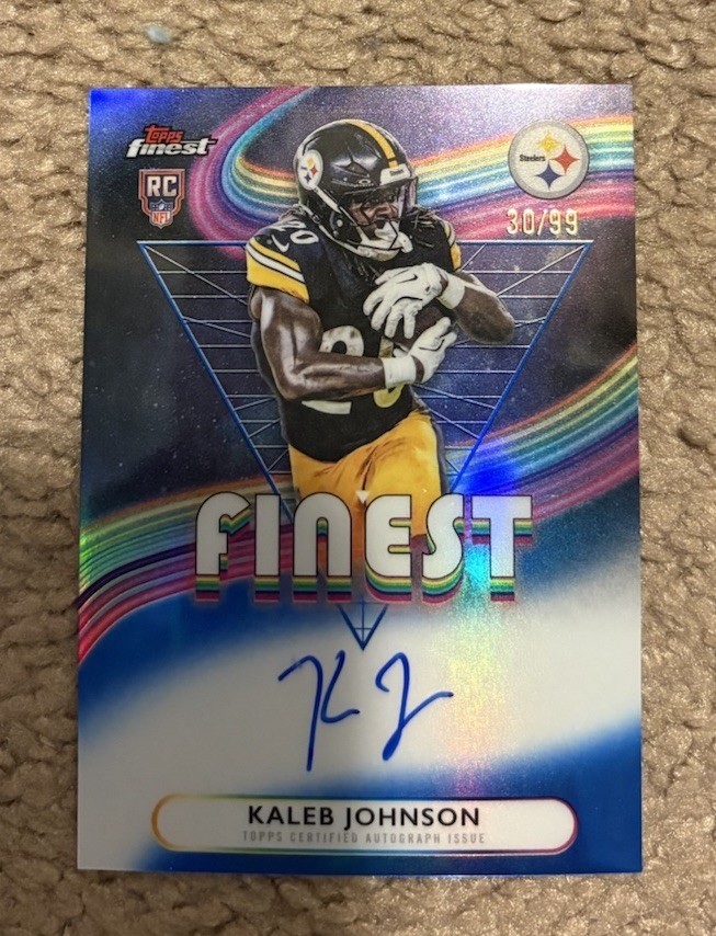 2025 Topps Finest - KALEB JOHNSON Rookie Auto Blue Refractor #/99 Autograph 🔥