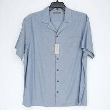 Daniel Cremieux Signature Short-Sleeve Shirt XL Blue Solid NWT 85
