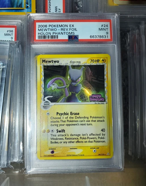 2006 POKEMON EX HOLON PHANTOMS #24/110 MEWTWO REVERSE HOLO PSA 9