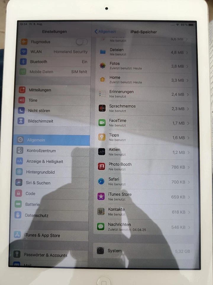 Apple iPad Air 1. Gen. 16GB, WLAN + Cellular , 24,64 cm, (9,7 Zoll) - Weiß - Bild 3 von 4