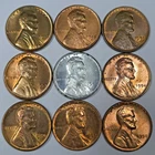 9 Lincoln Wheat Cents Uncirculated/Toned All Different Dates! (Lot#17)