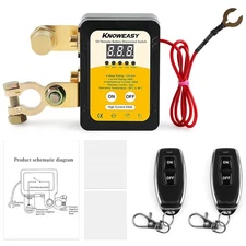 Knoweasy 12V 240A Remote Battery Kill Switch with LCD Display - Durable... 