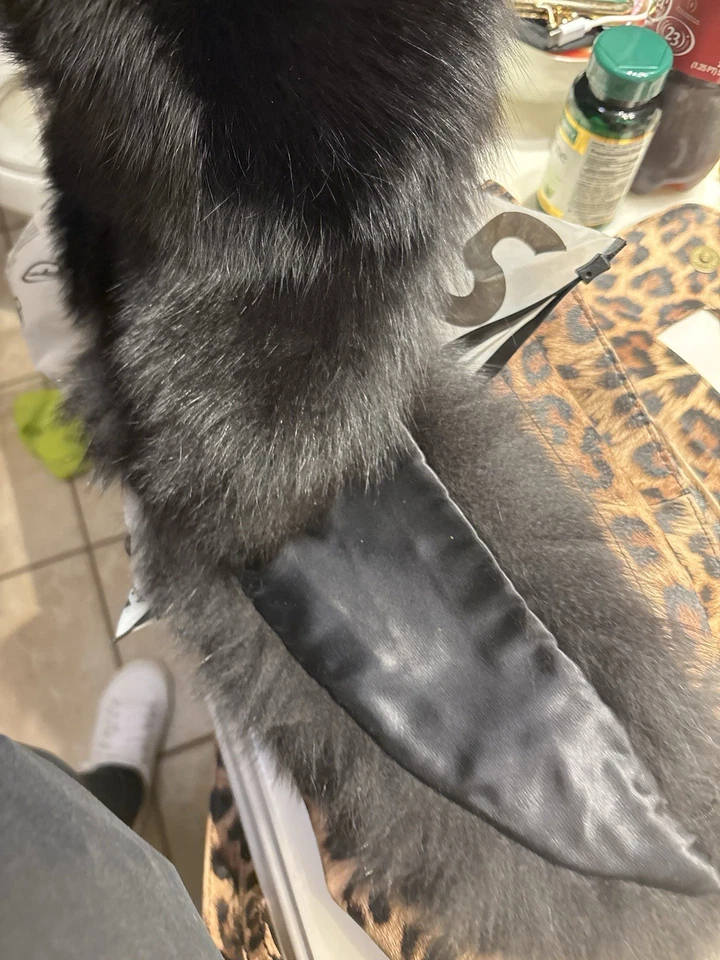 НОВЫЙ черный окрашенный воротник из лисы • финское происхождение • атласная подкладка • роскошный натуральный мех - Изображение 4 из 4