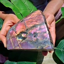 1.98LB Natural purple Labrador moonstone without quartz mineral sample 900g