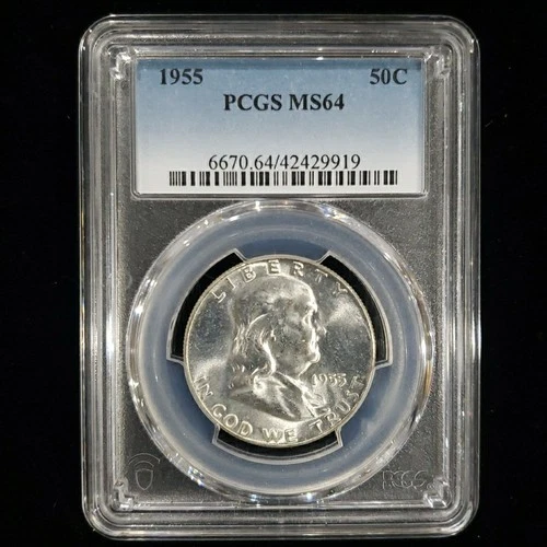 1955 Franklin Half Dollar PCGS MS64 – Mint State Silver 50C