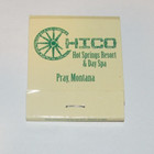 Chico Hot Springs Resort & Day Spa Pray, MT Montana Matchbook Cover UNSTRUCK — photo 1