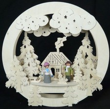 Beleuchtete Fensterbilder Winterzeit Bx H= 32x32cm NEU Fensterschmuck Erzgebirge