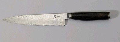 Shun Premier TDM0722 Serrated Utility Knife 6.5'' VG-MAX Damascus Japan Pakkawood