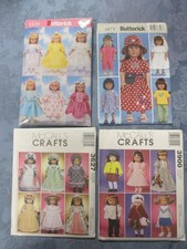 LOT 4 18" Doll Clothes Patterns McCalls 3627 3900 Butterick 3875 5329 3 UNCUT
