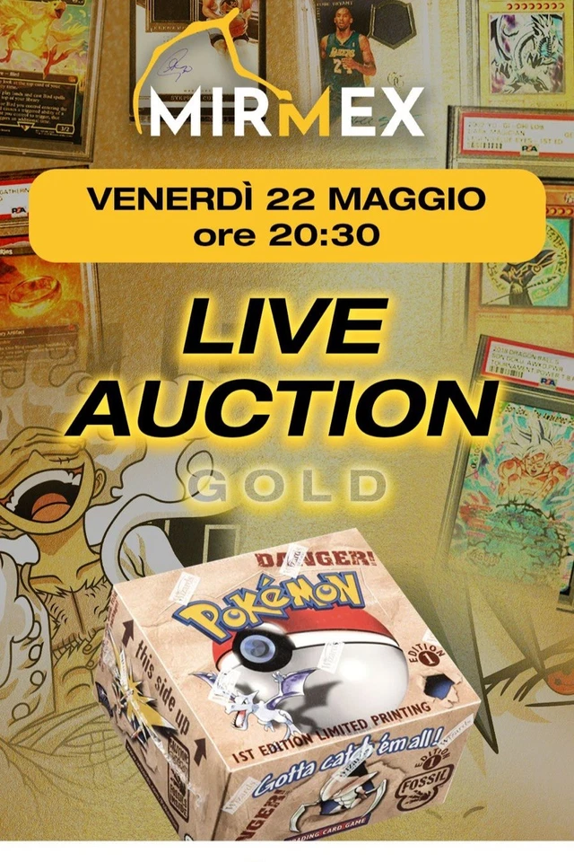 Mirmex Live! Aste da 1€! Carte raw e gradate! GOLD STREAM!