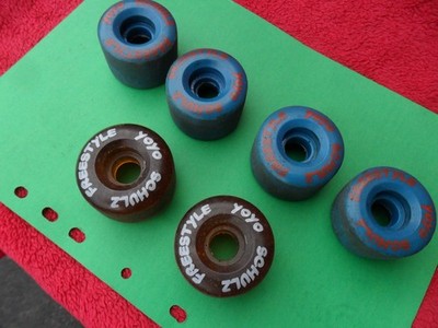 YOYO FREESTYLE SCHULZ 50MM/99A VINTAGE 1980er Skateboard Rollen X 6