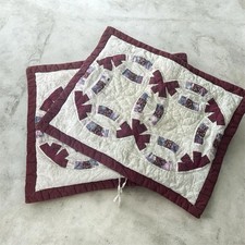 2 Handmade Quilted Pillow Sham Double Wedding...