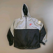 Snap-On Tools Jacket Coat Grey Black Logo Removable Hood Size Large L