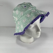 UVSkinz Reversible Toddler Sun Hat - UPF 50 Mint Polka Dot  Fish Print Size 7