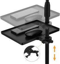 Microphone Music Stand Tray, Adjustable Clamp on Rack Tray Holder with 6.6 Po...
