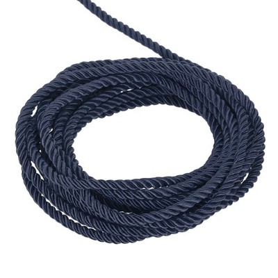 Twisted Cord Trim, 5 Yard 5mm 3-Ply Twine Braided Rope Thread,Navy Blue
