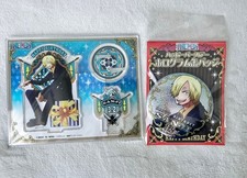 ONE PIECE Sanji Hologram Badge & Acrylic Stand Set MIB Straw Hat Store