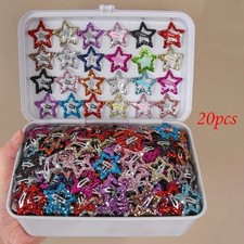 Star Hairpins - 20Pcs Colorful Sequins Hair Barrettes for Kids - Fun Hair