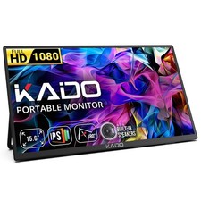 15.6" FHD 1080p Portable Monitor - USB-C Mini-HDMI, 75Hz, Gaming Display, Built-