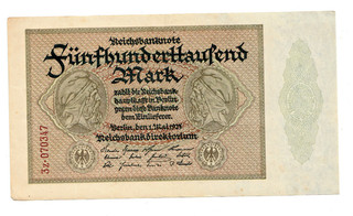 Fünfhunderttausend Mark Reichsbanknote 1923
