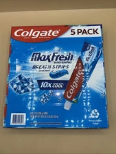 Colgate MaxFresh Toothpaste with Mini Breath Strips, Cool Mint, 7.3 Oz (5 Pack)