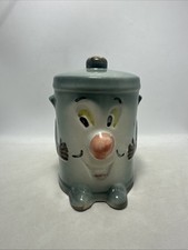 Vintage Dusty Bin Money Box Ceramic Novelty Retro Kids Fun TV Show 70s 80s Gift