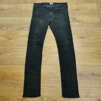 Edwin ED-88 Jeans Herren W32 L32 Schwarz Skinny Fit Denim Reißverschluss Japan