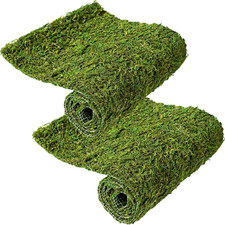 2 Rolls Dried Moss Table Runner 12 X 40 Inch Preserved Sheet Moss Mat Artificial