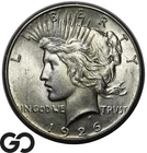 1926 Peace Dollar, Mint Luster, BU
