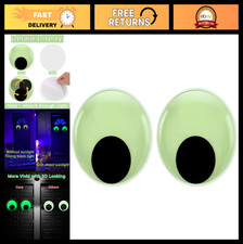 2 Pack Giant Glow in The Dark Googly Eyes - 7" Luminous Wiggle Eyes for Hallowee