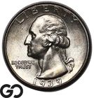 1939 Washington Quarter, Lustrous Choice BU++
