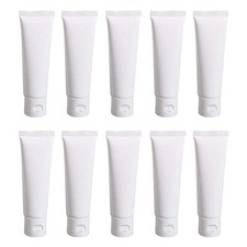 12PCS Refillable Empty Plastic Tubes White Cosmetic Storage Containers Plasti...