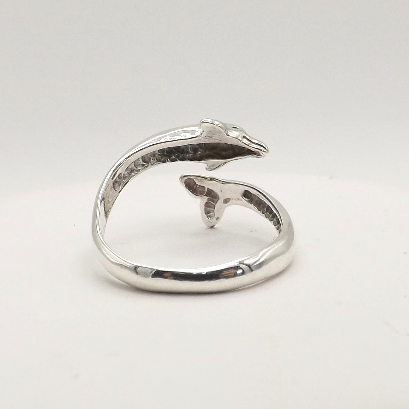 Sterling Silver Dolphin Wrap Around Ring Adjustab… - image 4