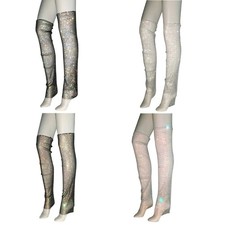 Women Sparkly Full Rhinestones Fishnet Over Knee Socks Foot Cover Party Clubwear