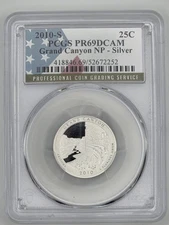 2010-S 25C Grand Canyon NP Quarters Silver PCGS PR69 DCAM Proof 69 Deep Top Pop!