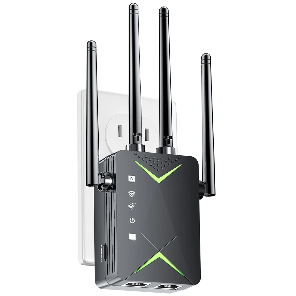WiFi Extender Signal Booster for Home, Long Range Wireless Internet Black - Image 1 of 4