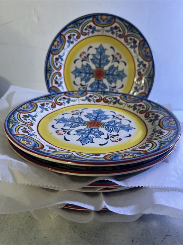 8 Euro Ceramica ZANZIBAR Salad Dessert Plates 8 1/2"