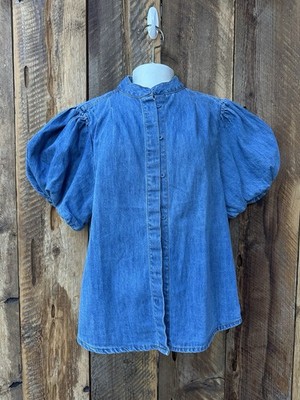 Truth by Republic Denim Puff Sleeve Blouse Women s M NWT Prairie Cottagecore Y2K