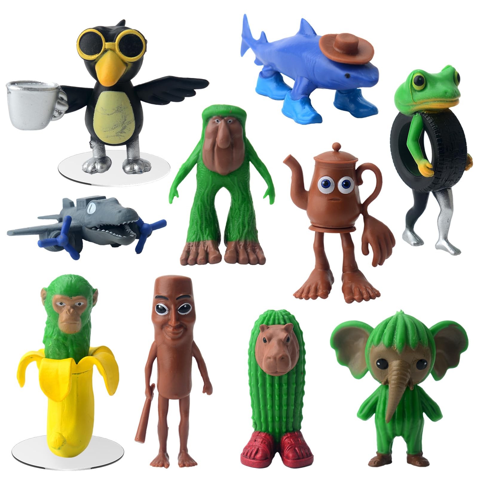 Figurines Tung Tung Sahur coffret de 10 pièces à offrir pour un anniversaire d'enfant