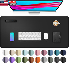 Non-Slip Waterproof PU Leather Desk Pad Protector for Mouse, Writing Desk, Offic