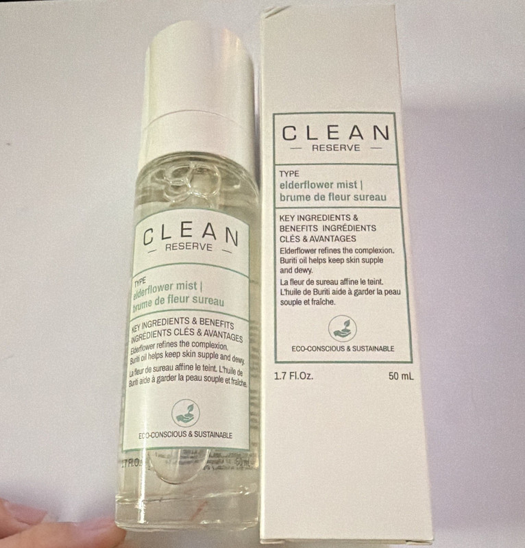 CLEAN Reserve Elderflower Face Mist Spray 1.7 fl oz Unisex Elderflower