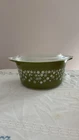 Vintage Pyrex Green Crazy Daisy Casserole Dish 473 1 QT Spring Blossom With Lid